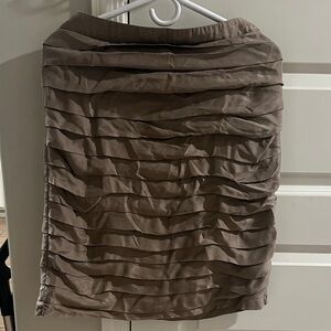 Elegant Brown Ruched Skirt